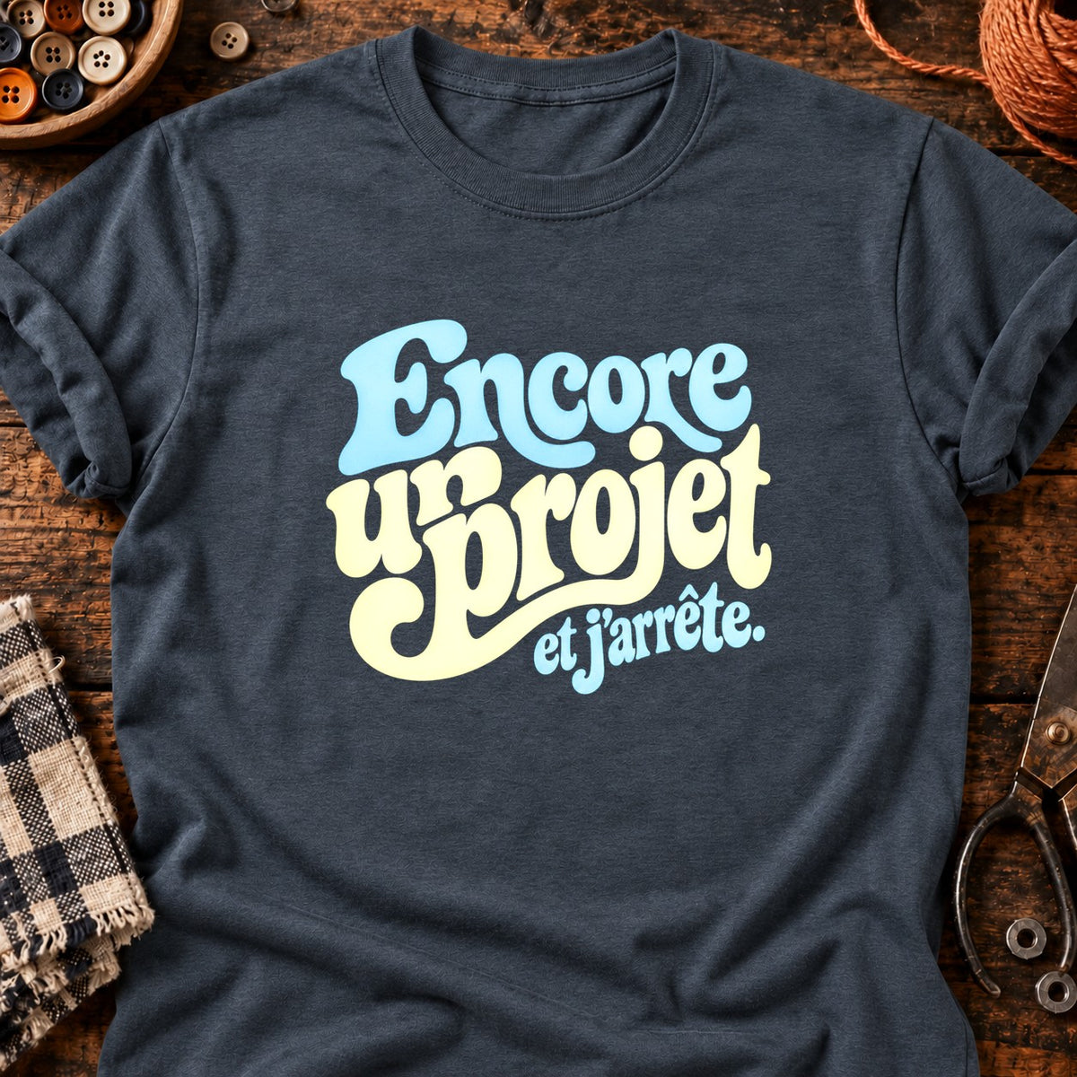 encore un projet et j'arrête — T-shirt gris anthracite chiné