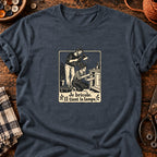 Je bricole. Il tient la lampe. — T-shirt gris anthracite chiné