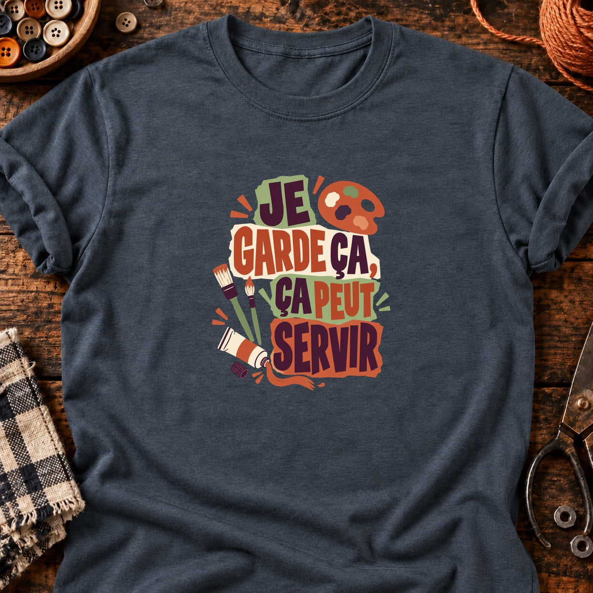 Ça peut servir - Peinture — T-shirt gris anthracite chiné