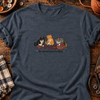 Trois chats et la laine emmêlée — T-shirt gris anthracite chiné