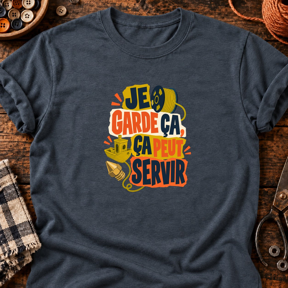 Ça peut servir - Impression 3D — T-shirt gris anthracite chiné