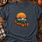 T-shirt Appareil photo vintage et pellicule, coloris gris foncé chiné