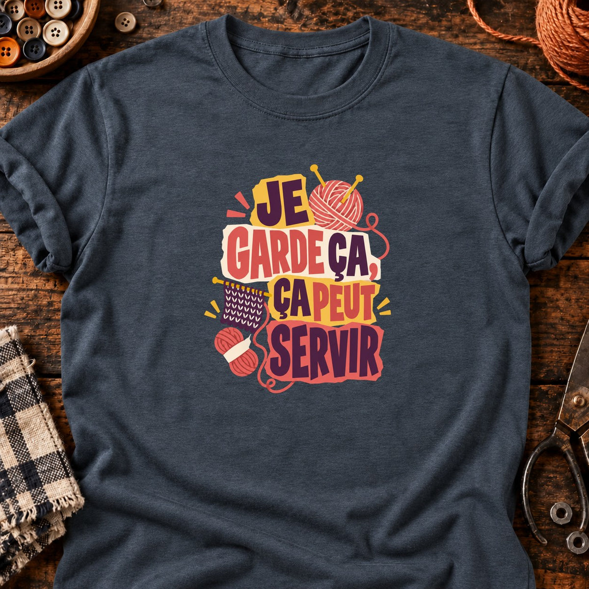 Ça peut servir - Tricot — T-shirt gris anthracite chiné