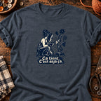 Soudeuse et sculpture bancale — T-shirt gris anthracite chiné