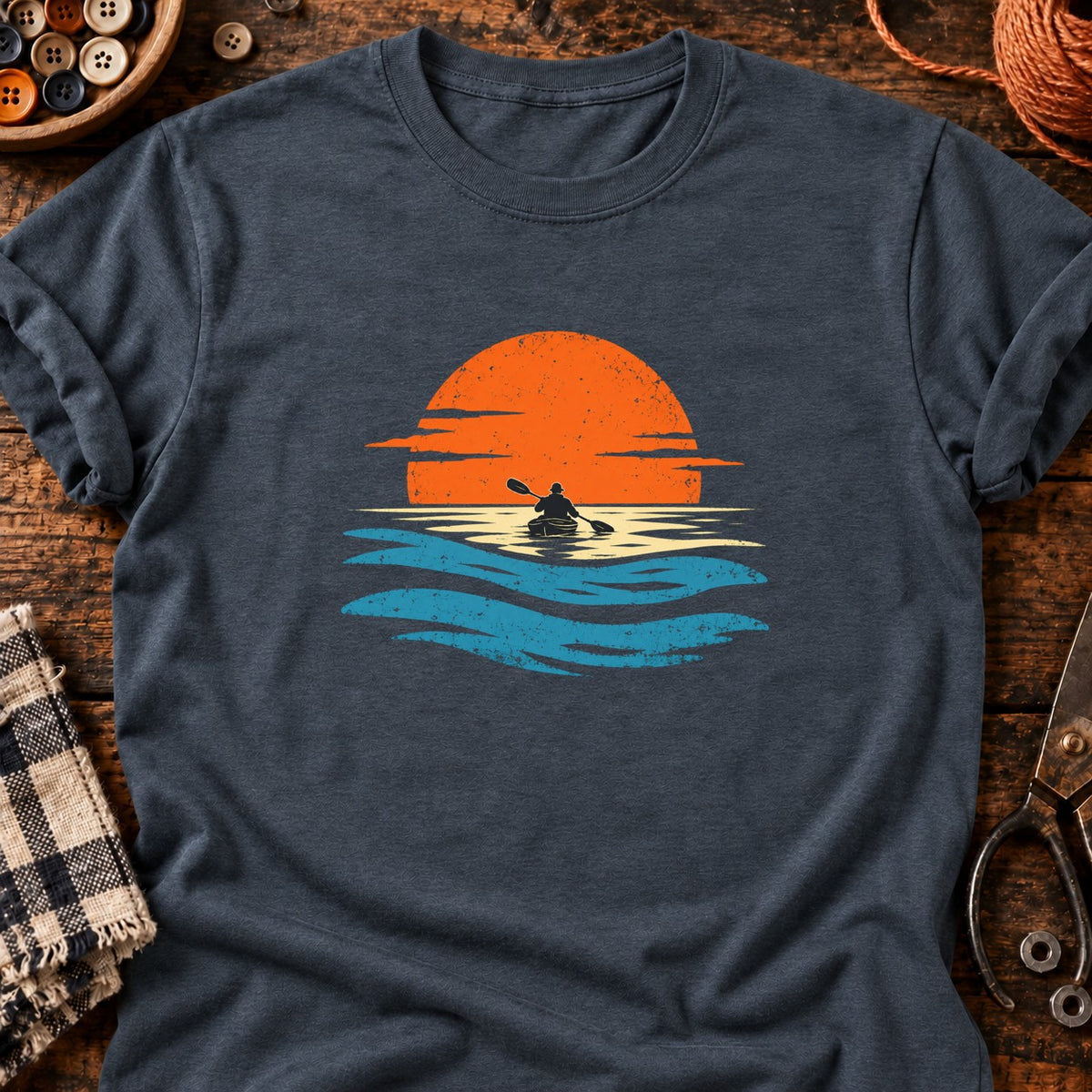 Au fil de l’eau — T-shirt gris anthracite chiné