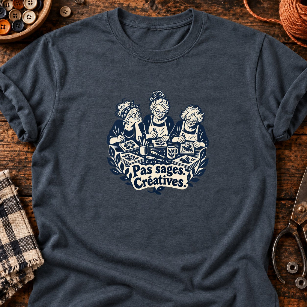 Pas sages. Créatives. — T-shirt gris anthracite chiné