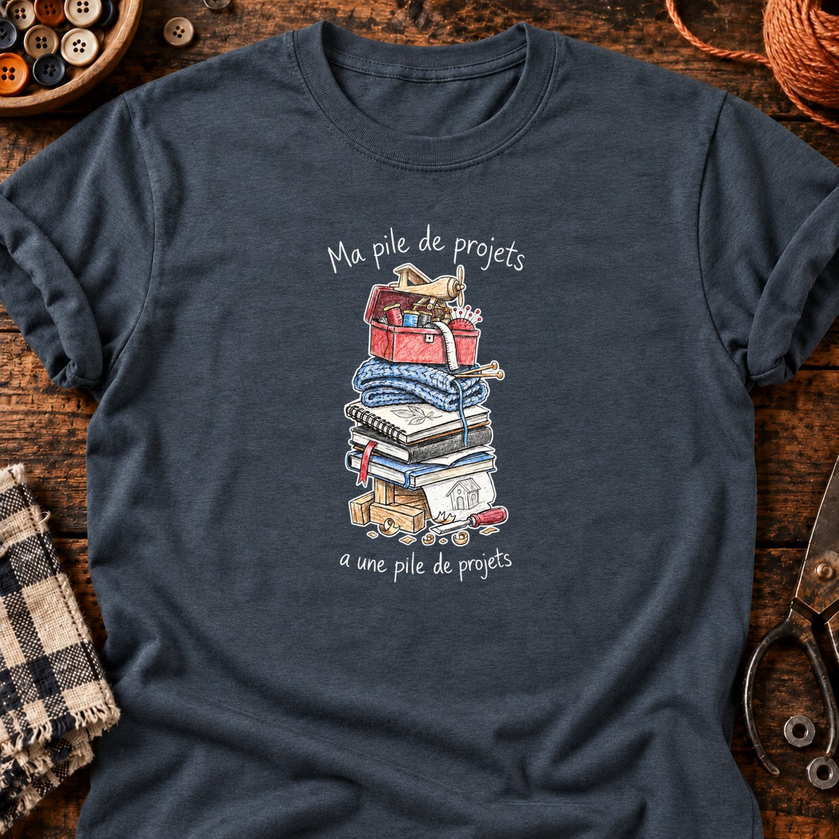 ma pile de projets — T-shirt gris anthracite chiné