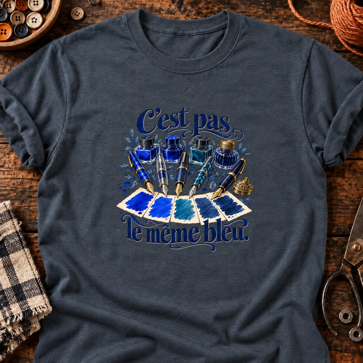 C’est pas le même bleu — T-shirt gris anthracite chiné