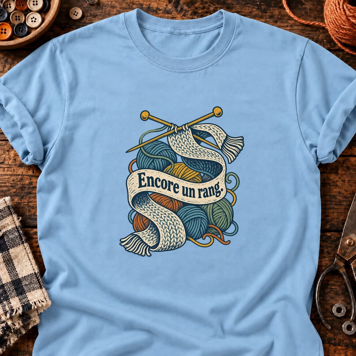 Encore un rang. - — T-shirt bleu clair