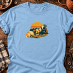 T-shirt Rabot à main et copeaux en, coloris bleu clair