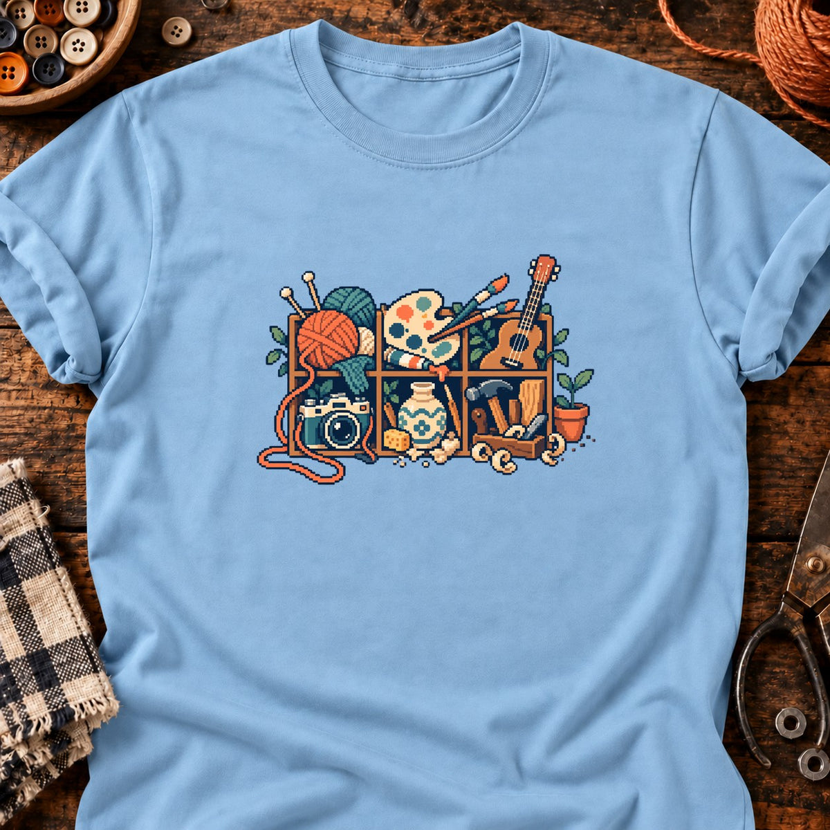 Tout ça va servir — T-shirt bleu clair