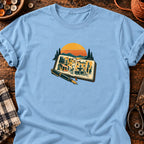 T-shirt Carnet de croquis urbains, coloris bleu clair