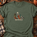 Squelette tricoteur — Je prends mon temps — T-shirt vert militaire