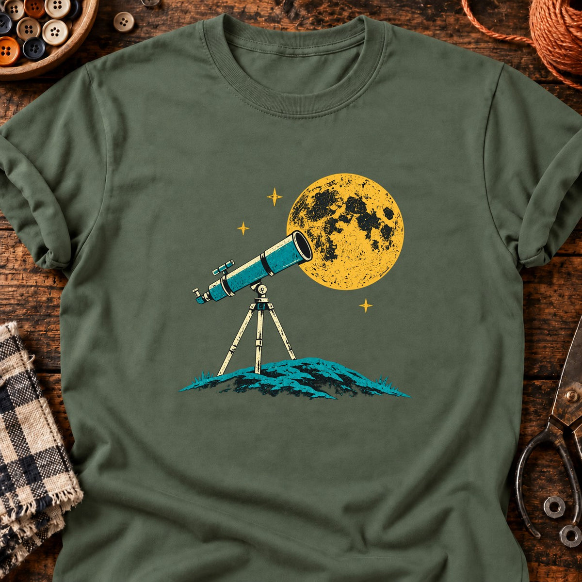 Sous les étoiles — T-shirt vert militaire