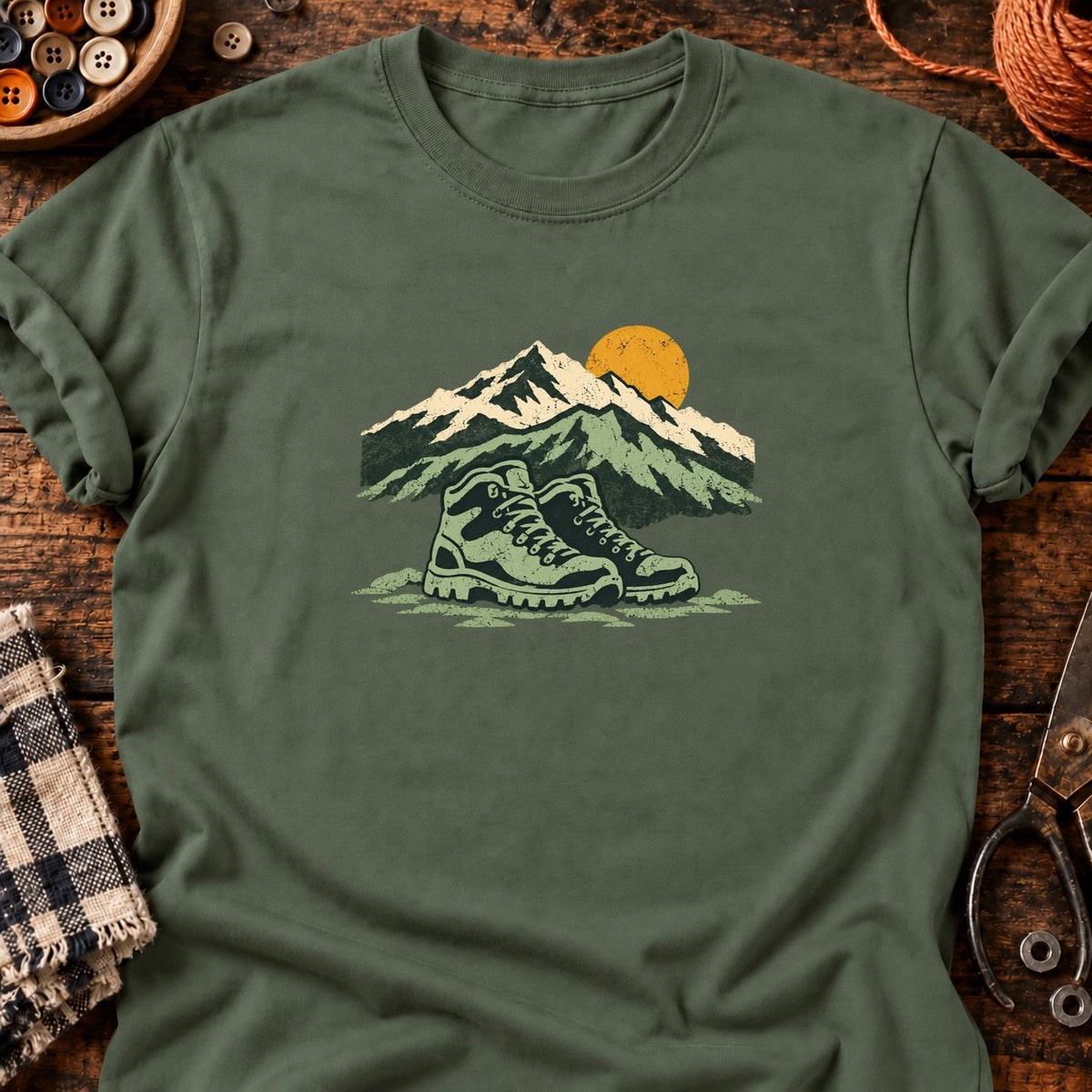 Au grand air — T-shirt vert militaire