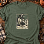 Je bricole. Il tient la lampe. — T-shirt vert militaire