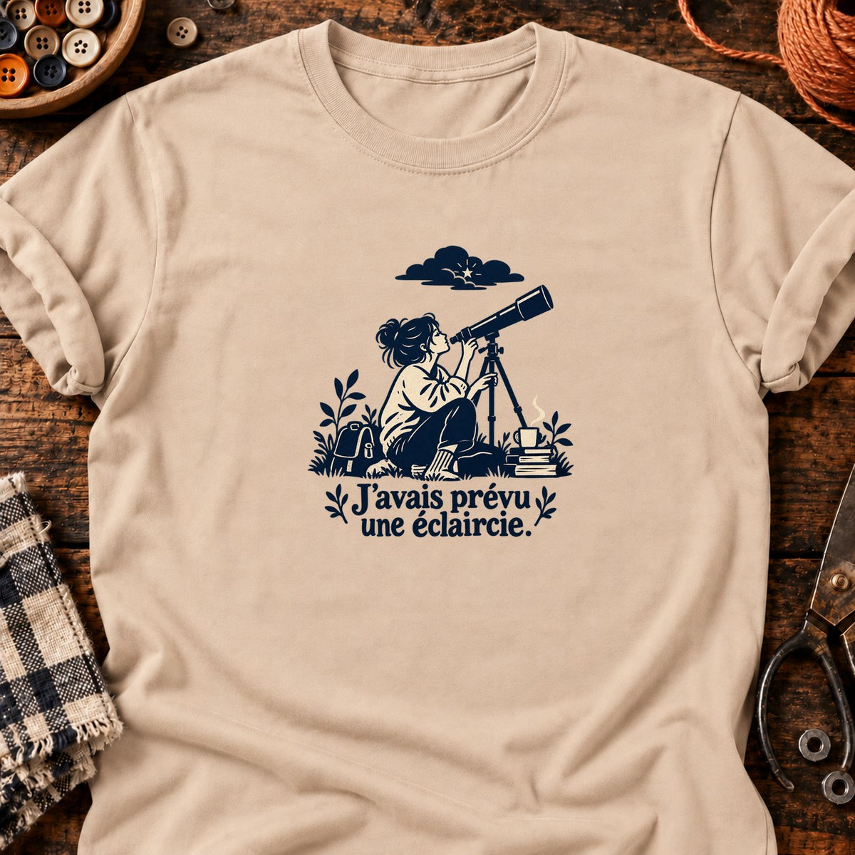 Astronome — J’avais prévu une éclaircie — T-shirt naturel