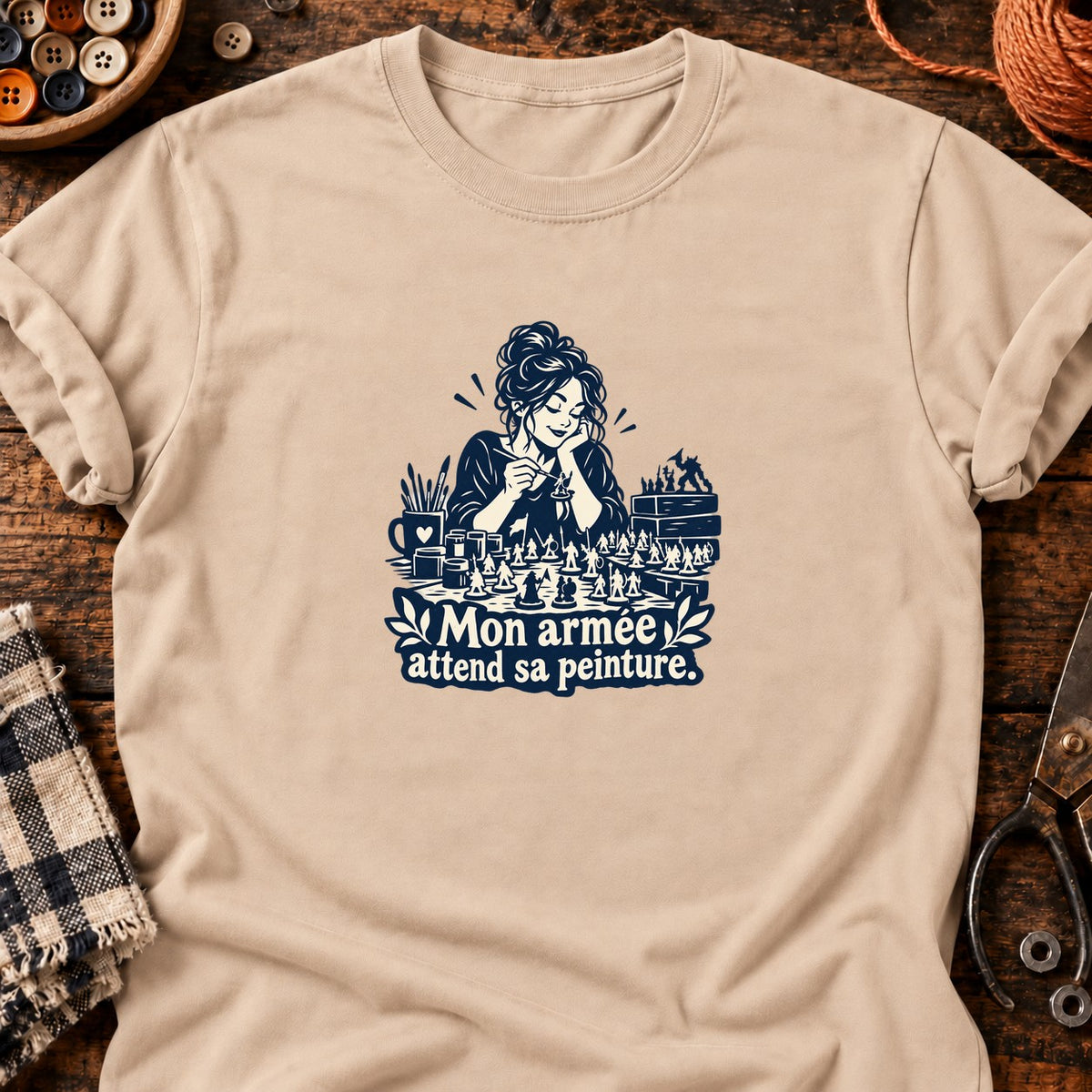 Peinture de figurines Mon armée attend sa peinture. — T-shirt naturel