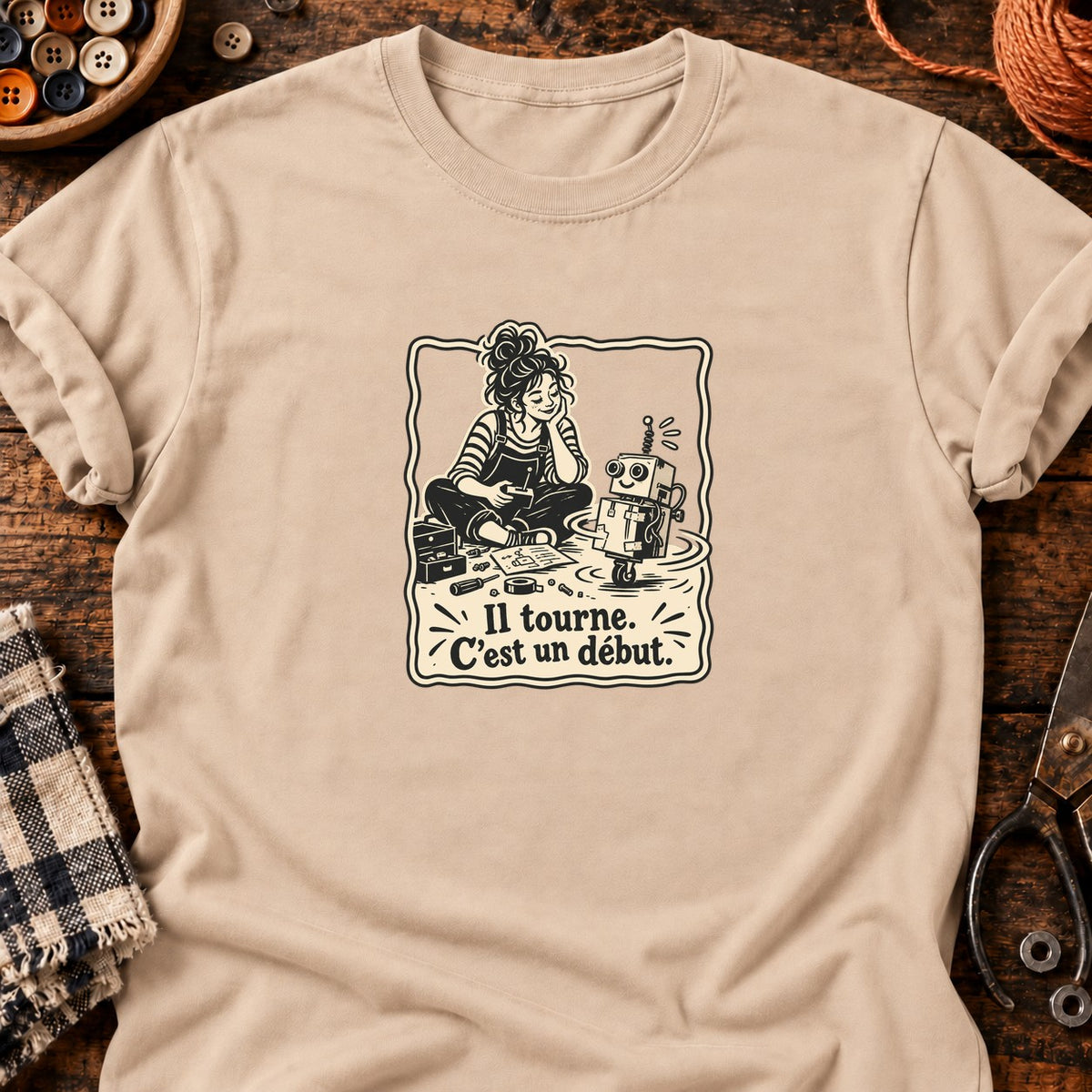 Robot qui tourne en rond — T-shirt naturel