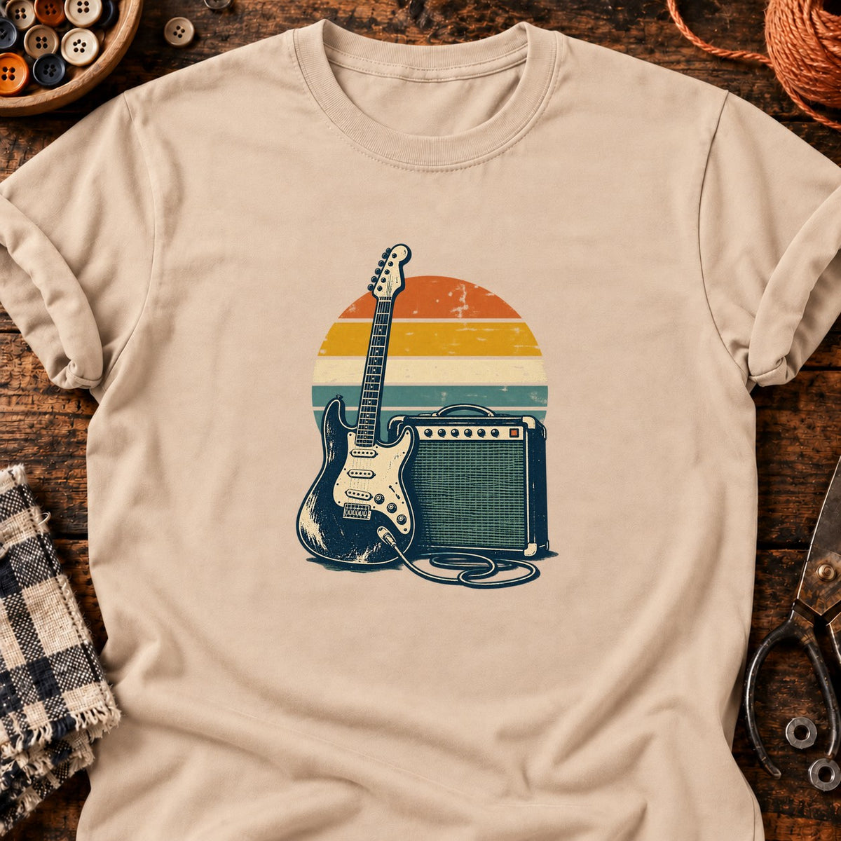Guitare et ampli rétro — T-shirt naturel