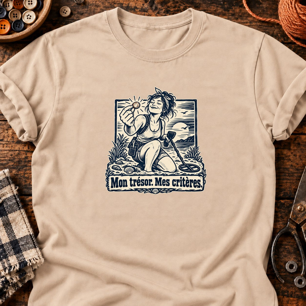 Chasseuse de trésors Mon trésor. Mes critères. — T-shirt naturel