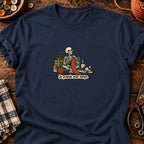 Squelette tricoteur — Je prends mon temps — T-shirt bleu marine