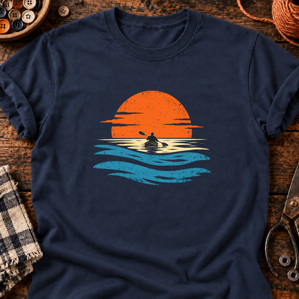 Au fil de l’eau — T-shirt bleu marine