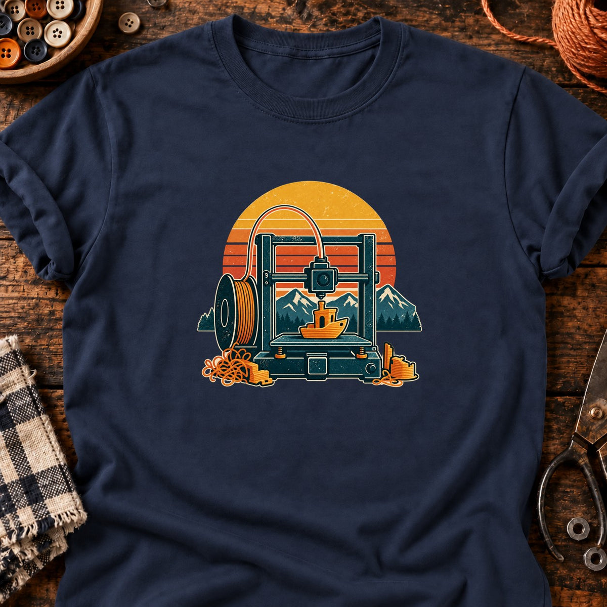 Imprimante 3D et bateau de calibration T-Shirt — T-shirt Navy