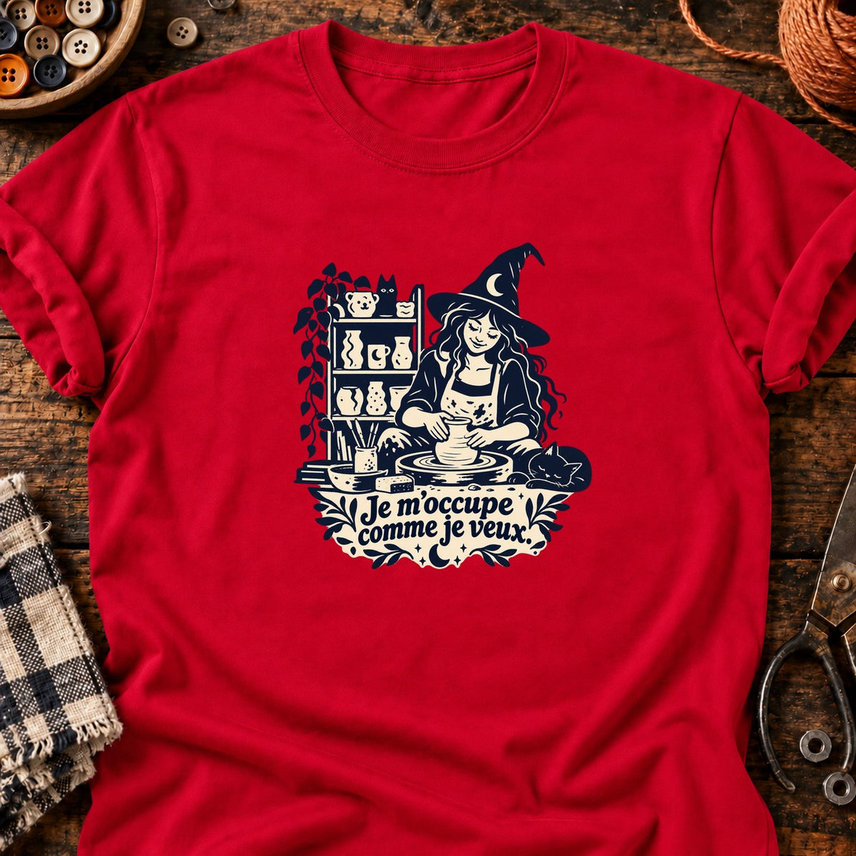 Sorcière potière Je m’occupe comme je veux — T-shirt rouge