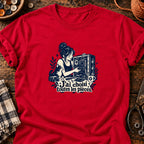 Montage PC et chat complice — T-shirt rouge