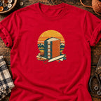 T-shirt Reliure artisanale et carnet cousu, coloris rouge