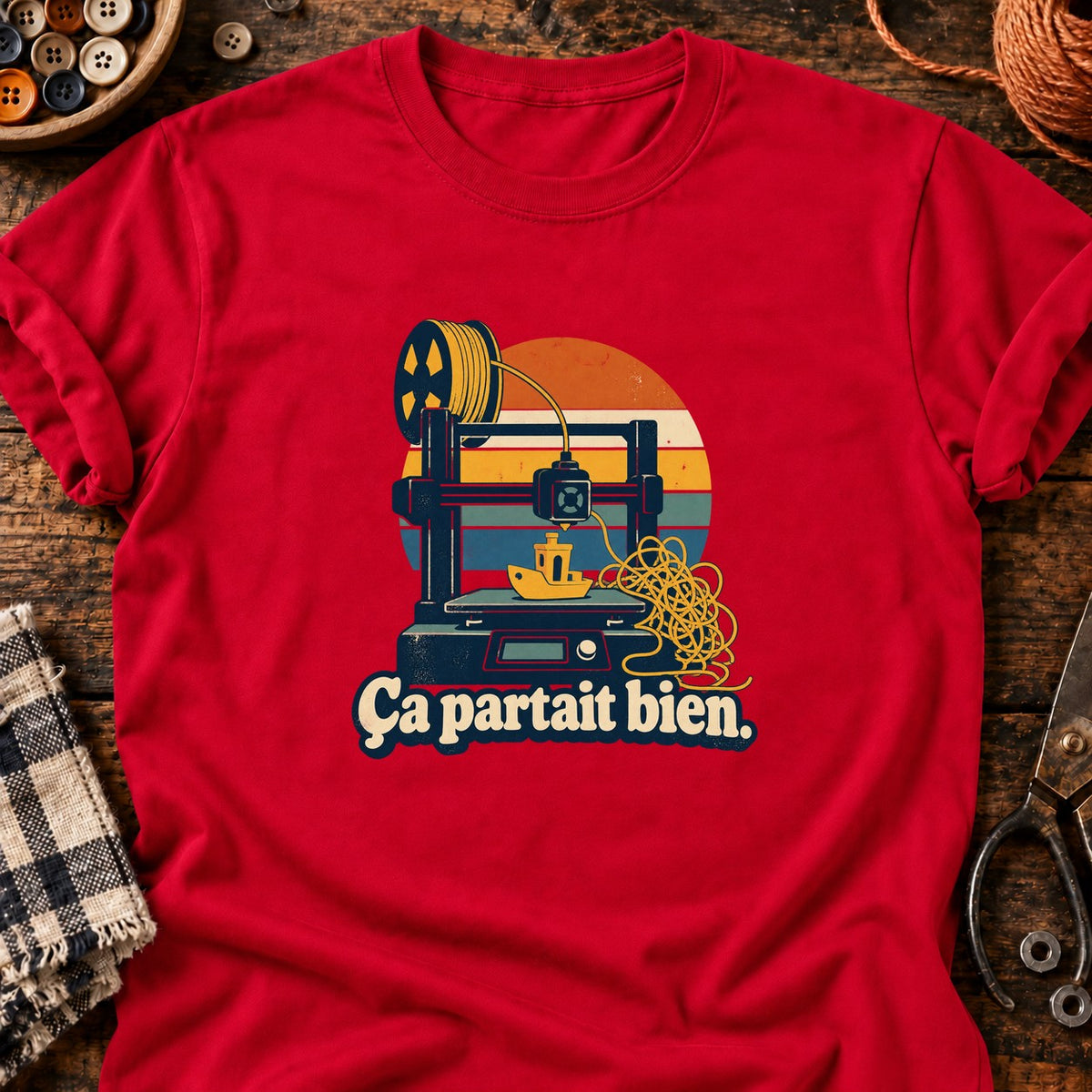 Imprimante 3D et benchy — T-shirt rouge