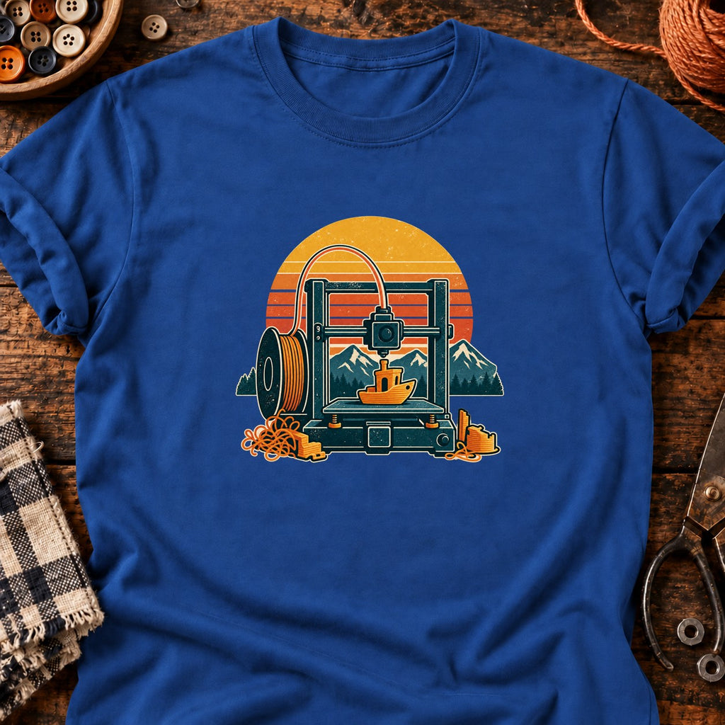 T-shirt Imprimante 3D et bateau de calibration, coloris bleu roi