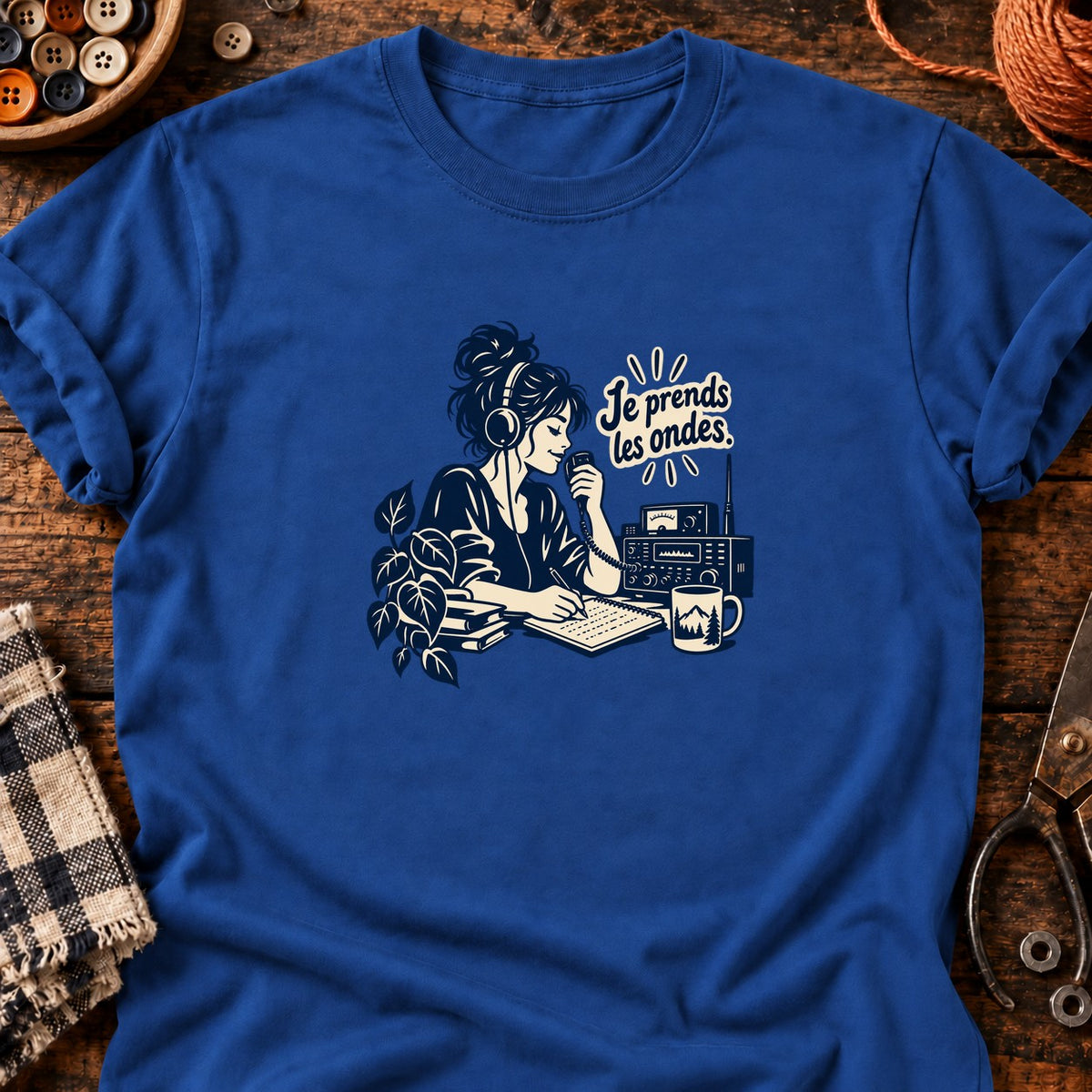 Opératrice radio et ondes libres — T-shirt bleu roi