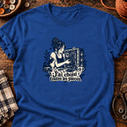 Montage PC et chat complice — T-shirt bleu roi