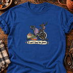 Vélo d’appartement et tricot Il sert tous les jours. — T-shirt bleu roi