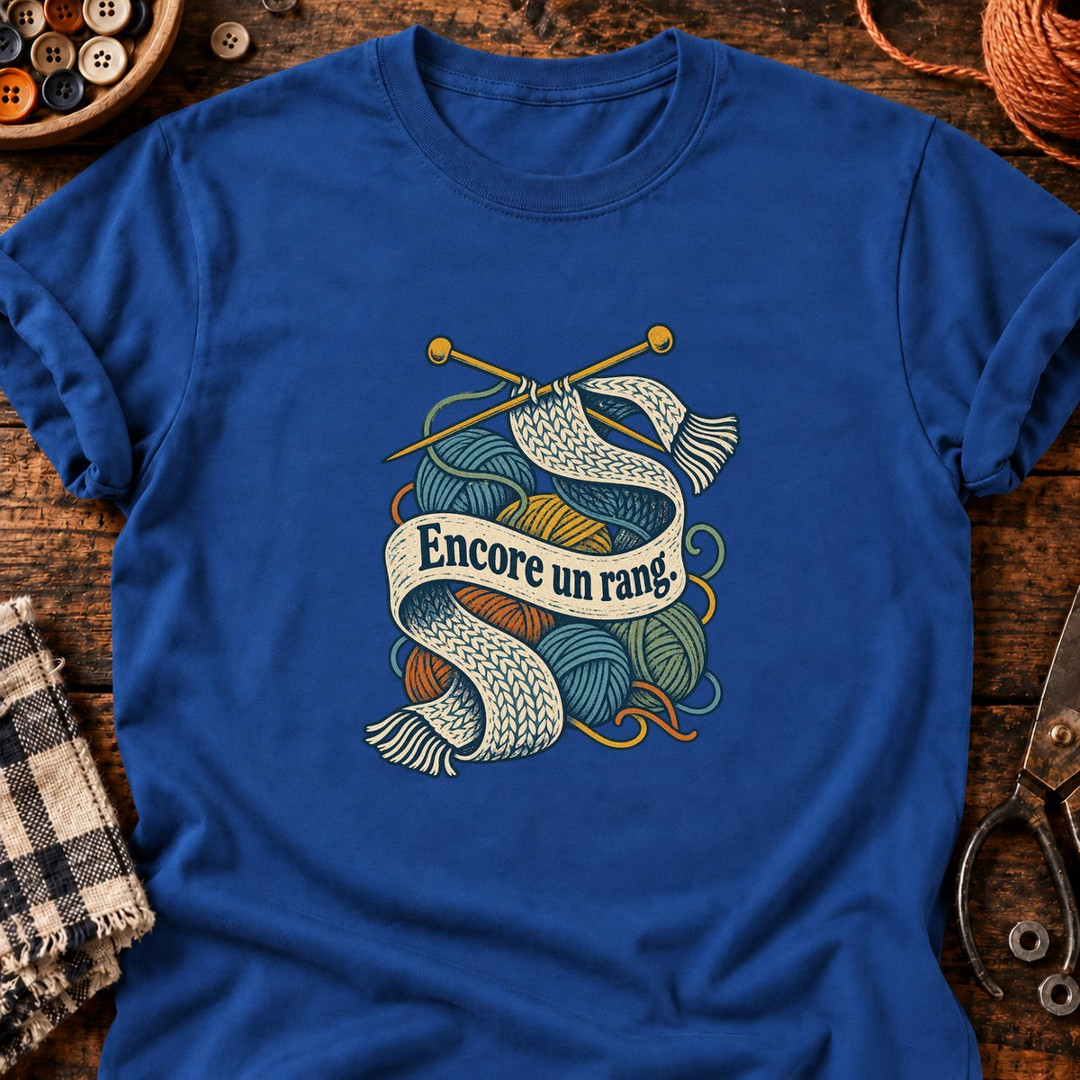 Encore un rang. - — T-shirt bleu roi