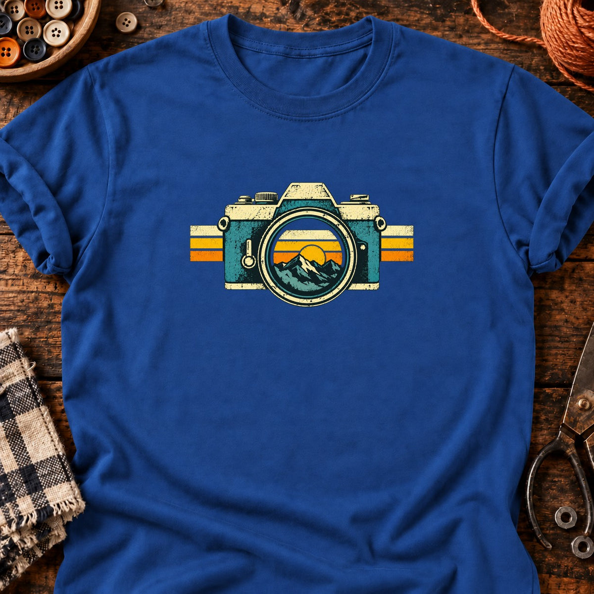 Plein cadre — T-shirt bleu roi