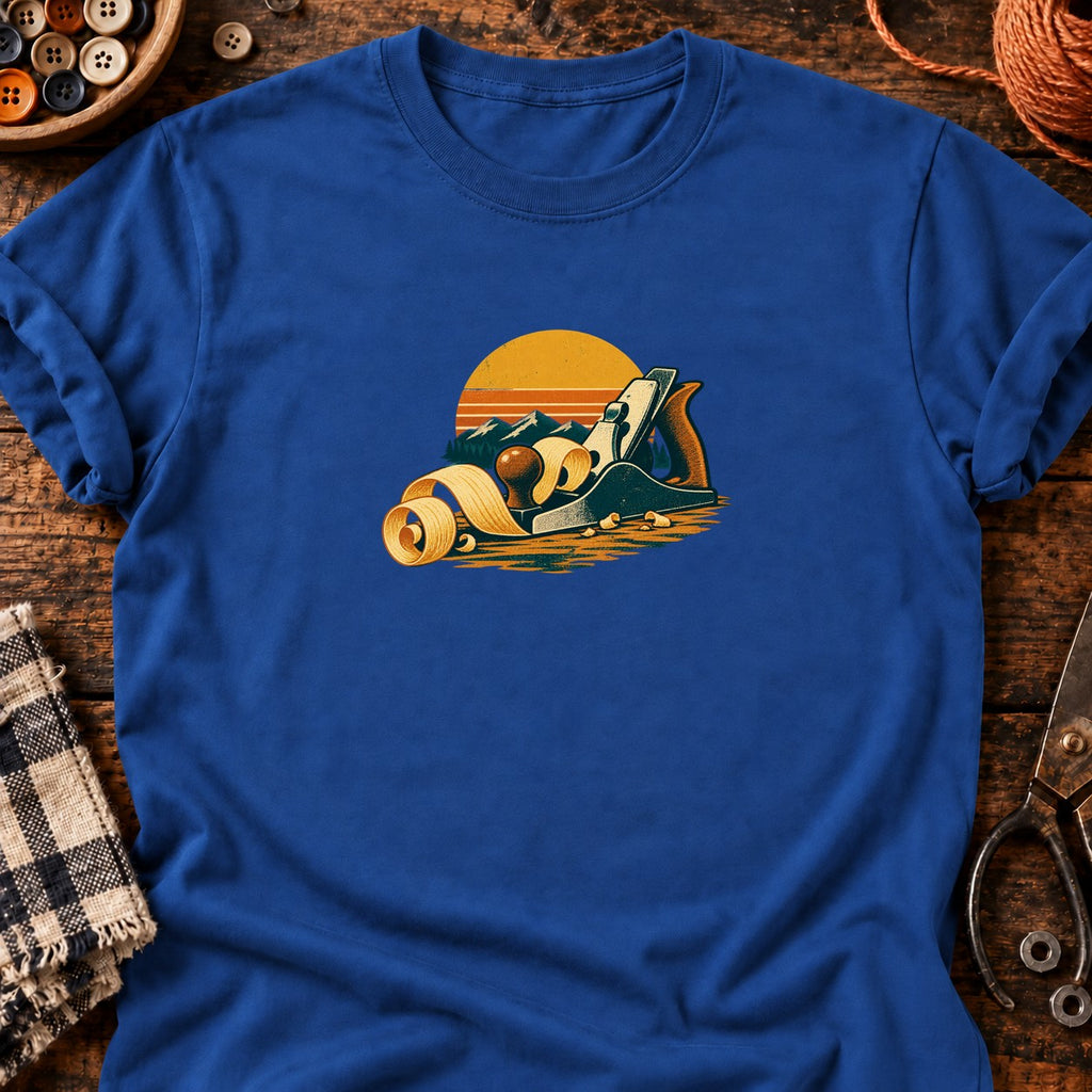 T-shirt Rabot à main et copeaux en, coloris bleu roi