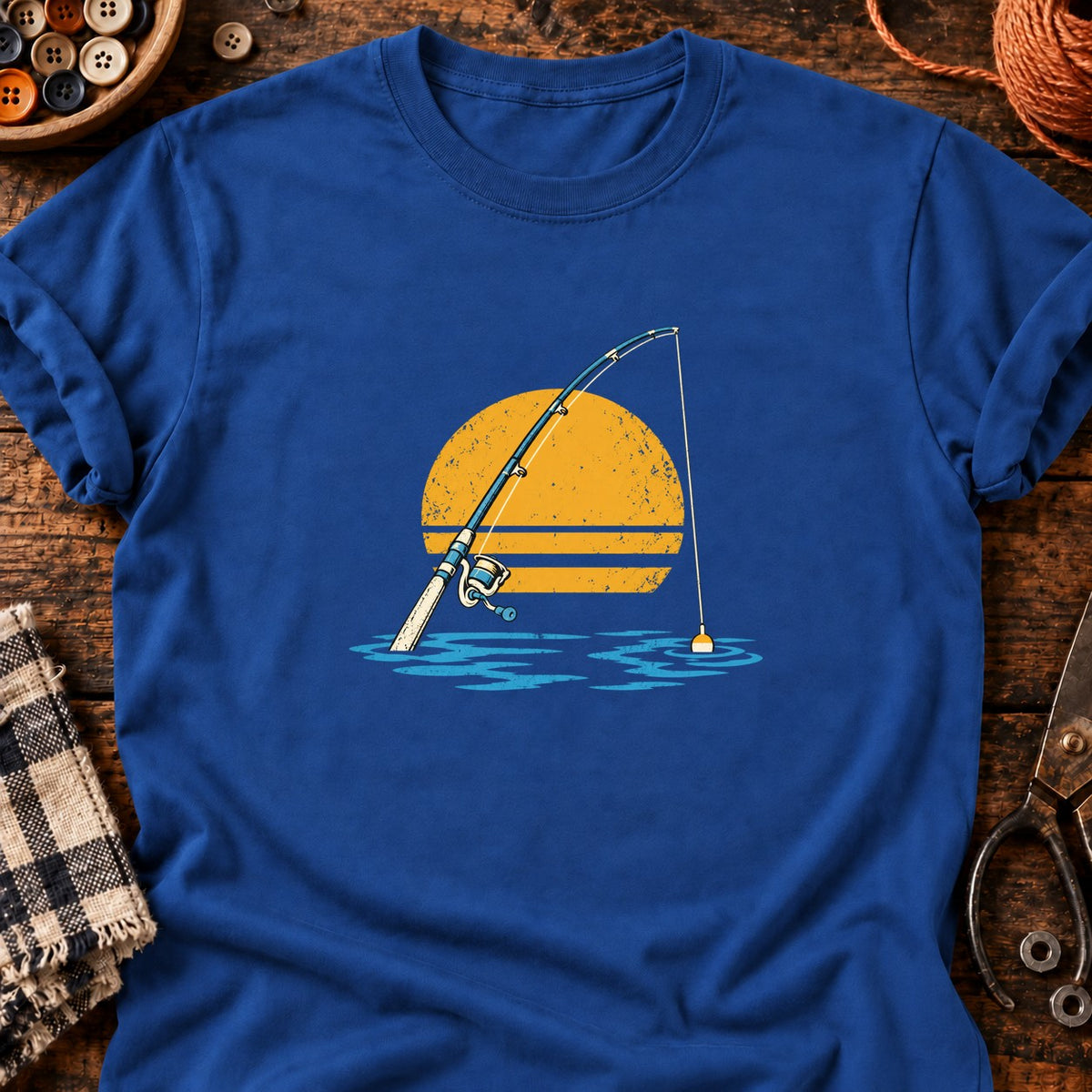 Au bout du fil — T-shirt bleu roi