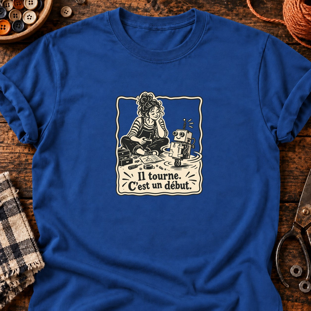 Robot qui tourne en rond — T-shirt bleu roi