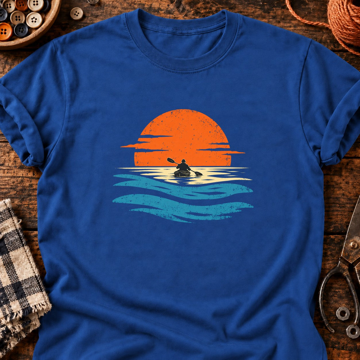Au fil de l’eau — T-shirt bleu roi