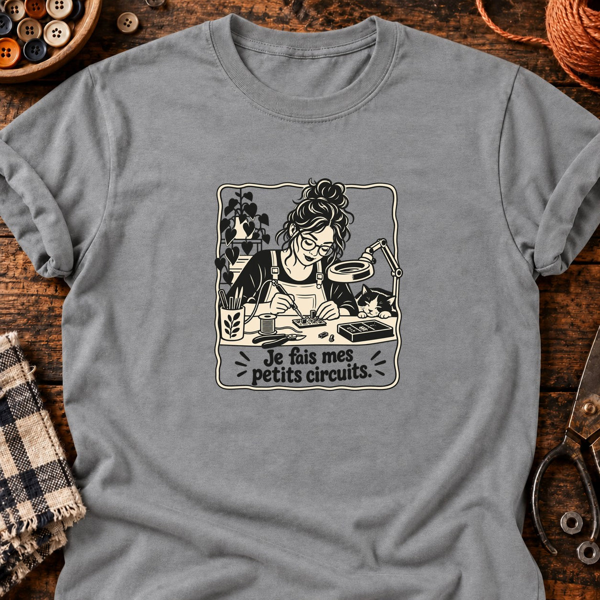 Je fais mes petits circuits. — T-shirt gris chiné