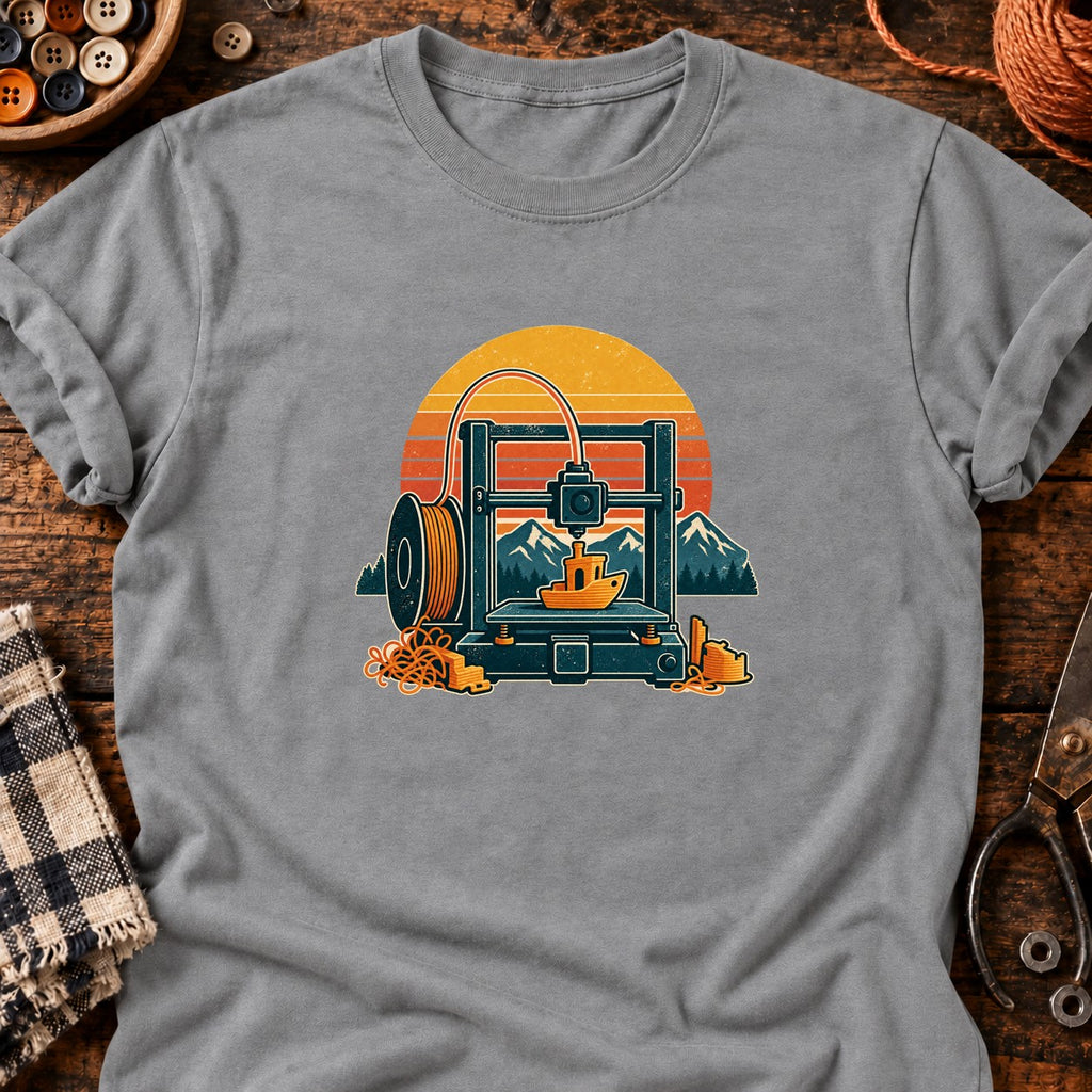 T-shirt Imprimante 3D et bateau de calibration, coloris gris sport