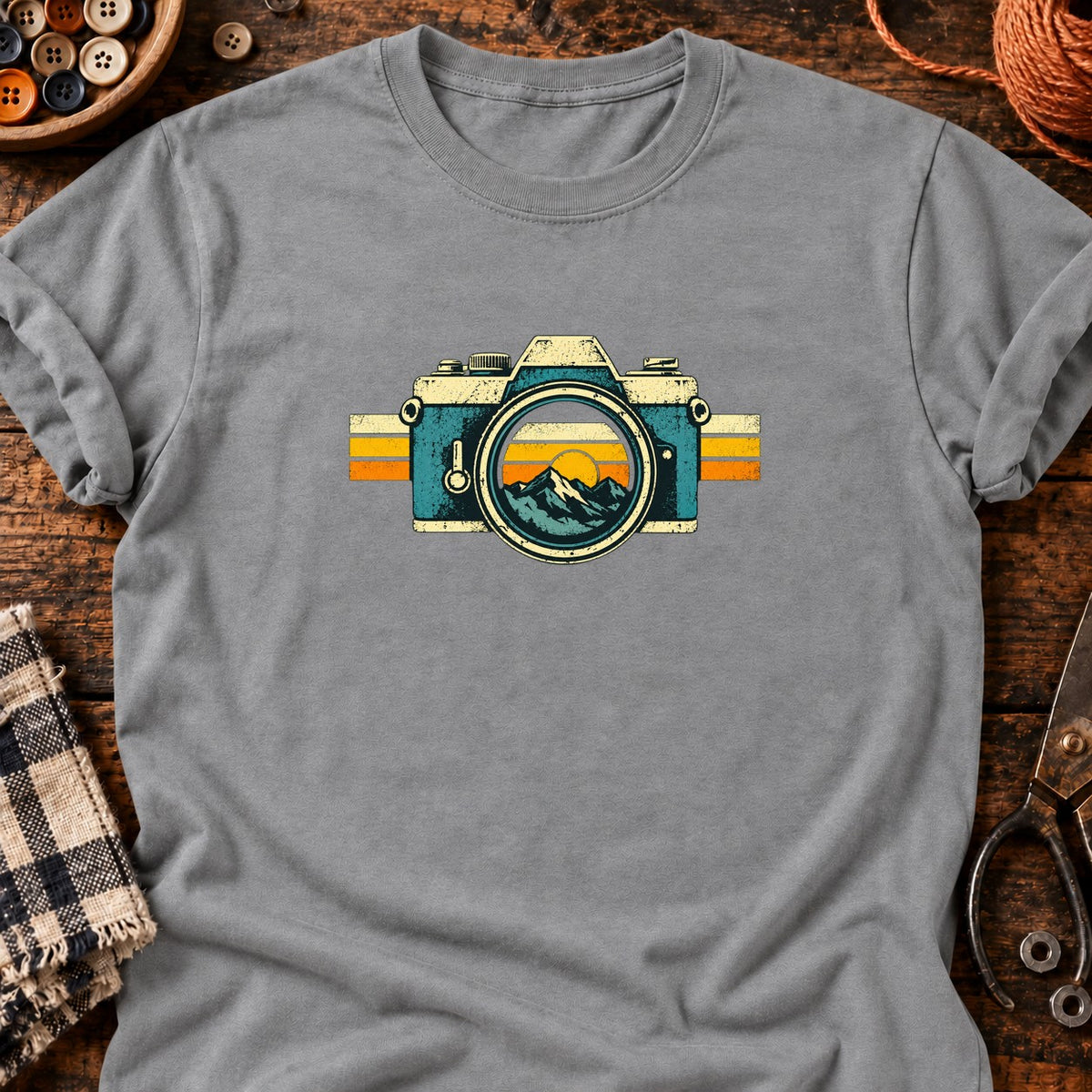 Plein cadre — T-shirt gris chiné
