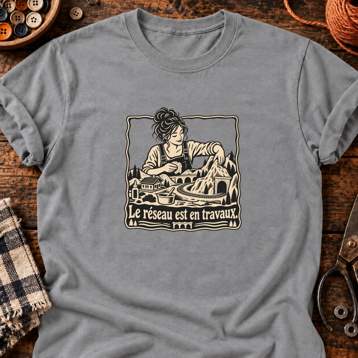 Paysagiste du réseau miniature — T-shirt gris chiné