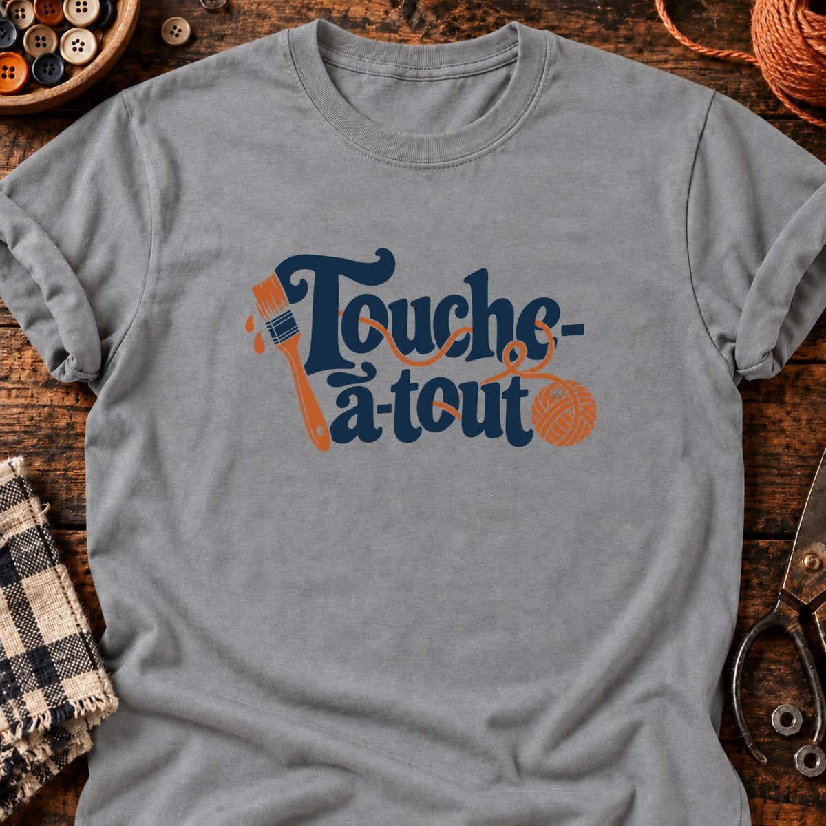 Touche-à-tout — T-shirt gris chiné