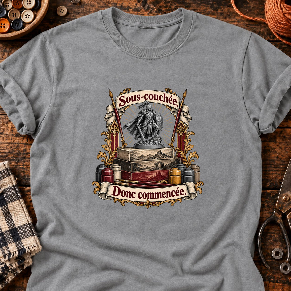 Sous-couchée — T-shirt gris chiné