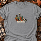 Squelette tricoteur — Je prends mon temps — T-shirt gris chiné