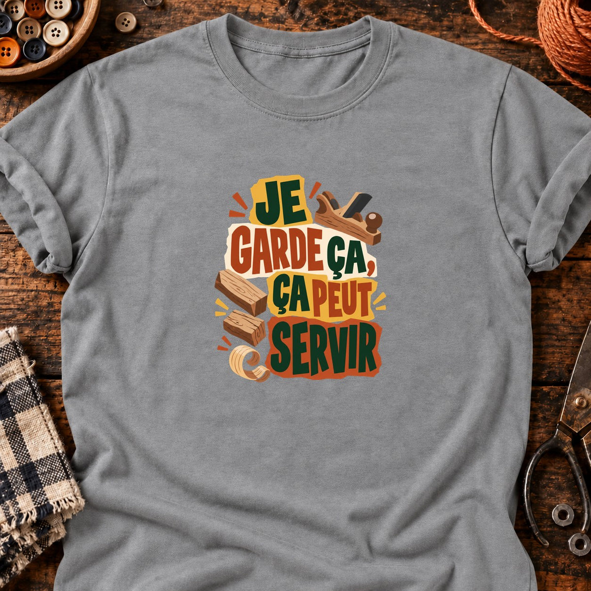 Ça peut servir - Menuiserie — T-shirt gris chiné